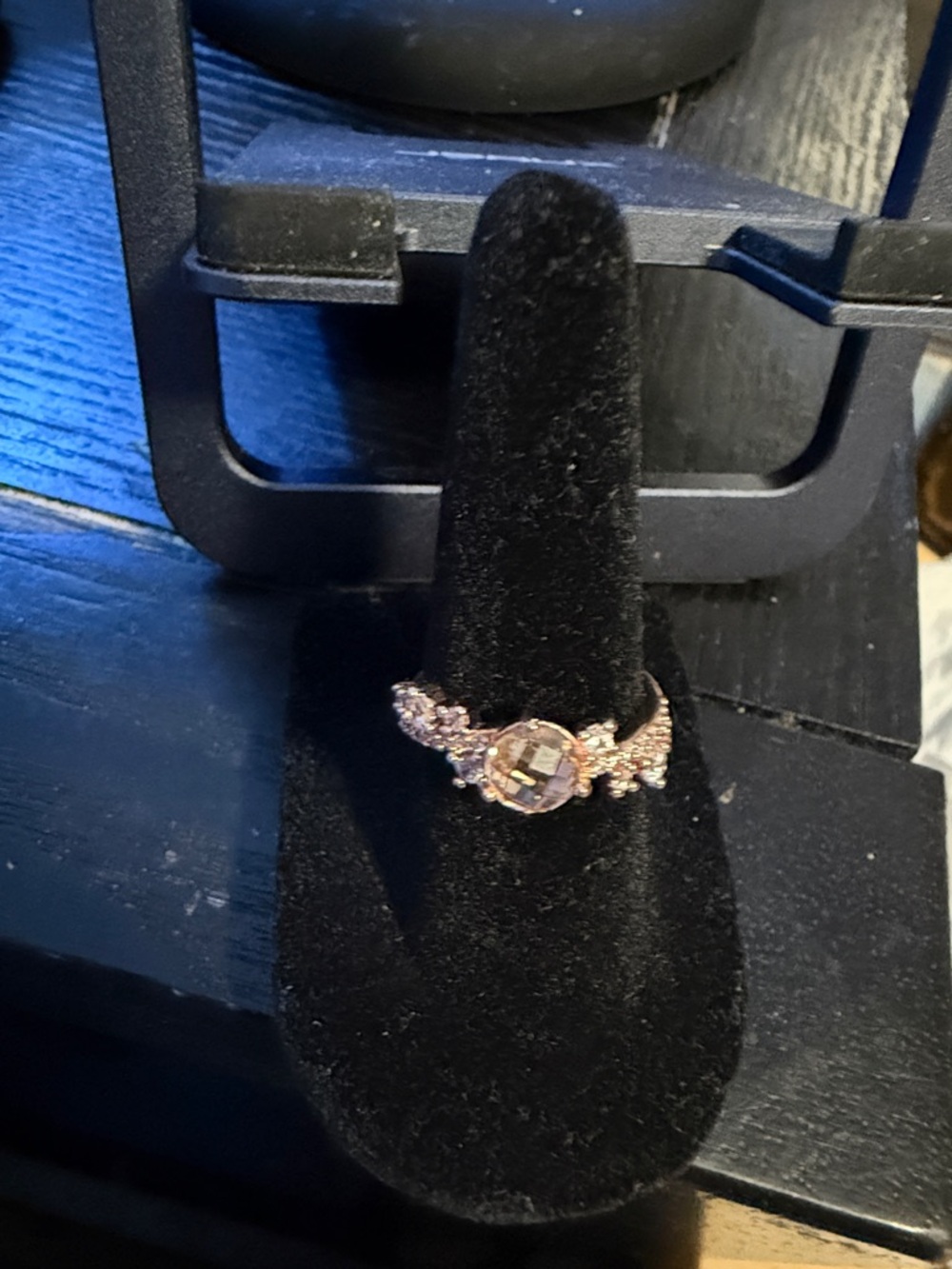 BP Rose Gold plated CZ Topaz Halo Ring -